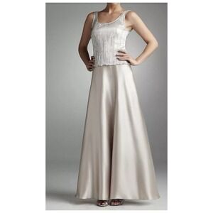 Cachet Formal Dress Sz 6 Silver Champagne Prom Wedding  No Jacket